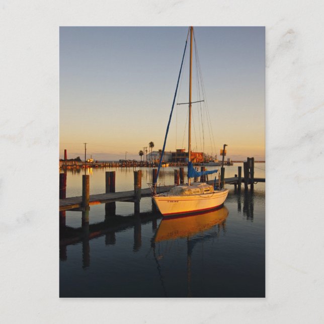 Rockport, Texas harbour at sunset Postcard (Front)