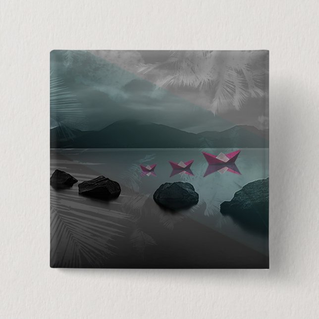 Rocks 15 Cm Square Badge (Front)