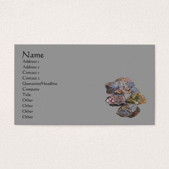 Rocks And Minerals Business Card