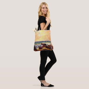 Rocks and Sea by Paul Gauguin, Tote Bag