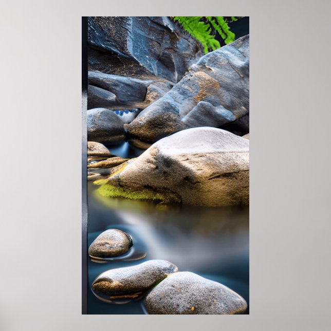 Rocks and Water Quiet Background Poster (Front)