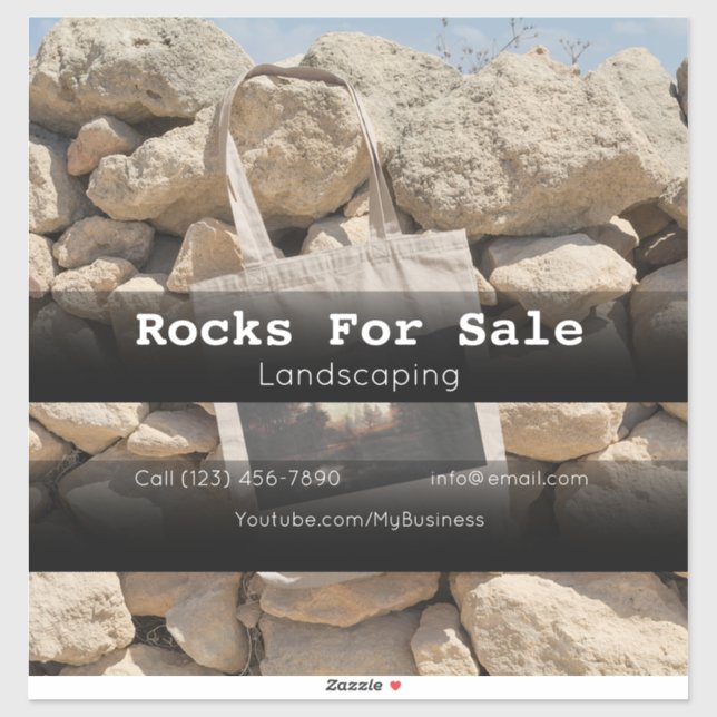 Rocks For Sale Vehicle Advertising Sticker (Sheet)