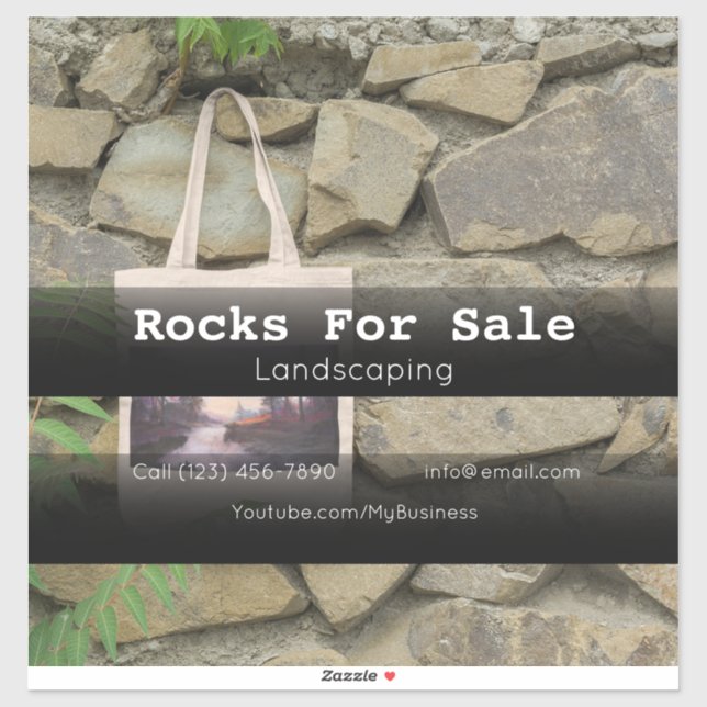Rocks For Sale Vehicle Advertising Sticker (Sheet)