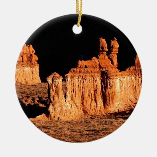 Rocks Goblin Valley Utah Ceramic Tree Decoration (Front)