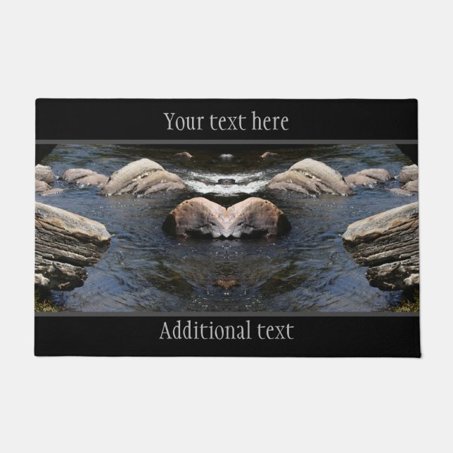 Rocks In Stream Nature Personalised  Doormat (Front)