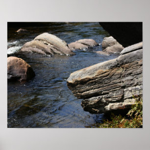 Rocks In Stream Nature Poster