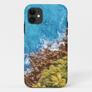 Rocks in the sea, above view 1 iPhone 11 case