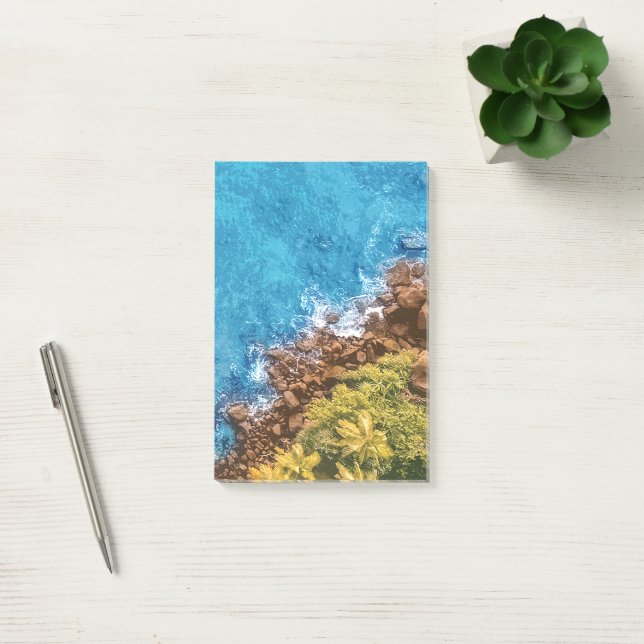 Rocks in the sea, above view 1 post-it notes (Office)