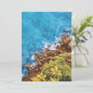 Rocks in the sea, above view 1 thank you card
