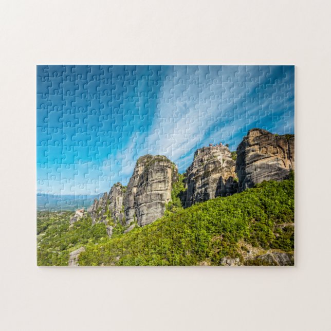 rocks monasteries of Meteora, Greece Jigsaw Puzzle (Horizontal)