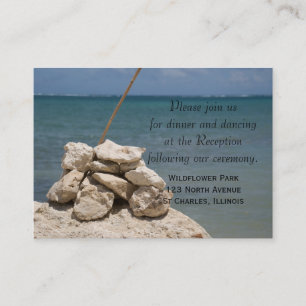 Rocks on the Beach Wedding Reception Card