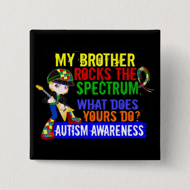 Rocks Spectrum Autism 15 Cm Square Badge (Front)