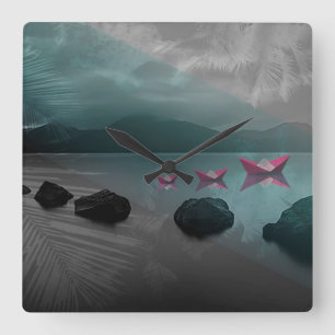 Rocks Square Wall Clock