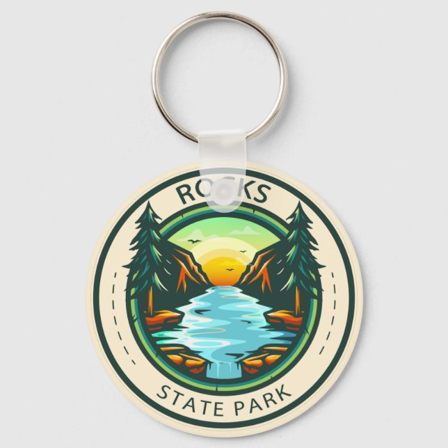 Rocks State Park Maryland Badge  Key Ring (Front)