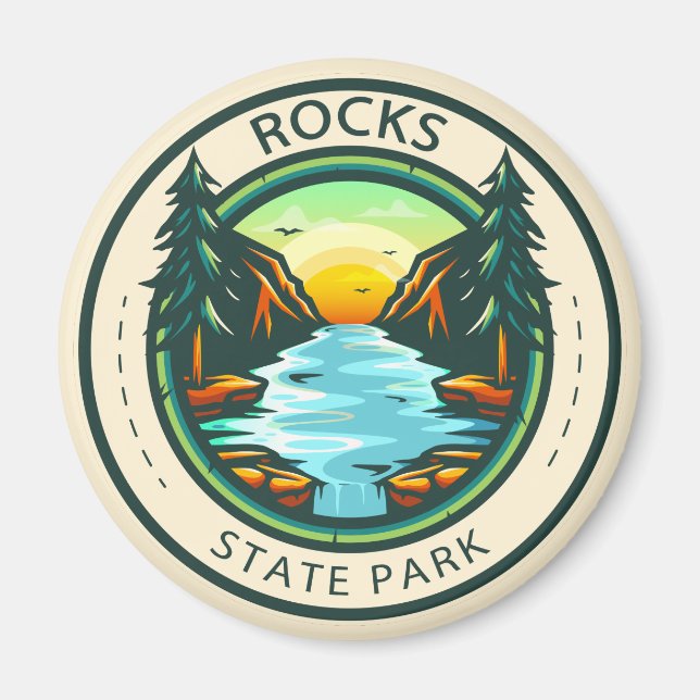 Rocks State Park Maryland Badge Magnet (Front)