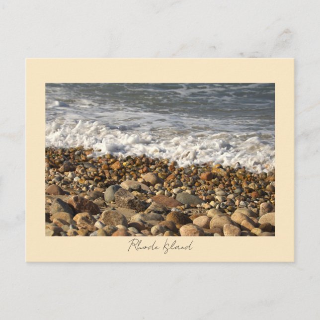 Rocks Waves Rhode Island Postcard (Front)