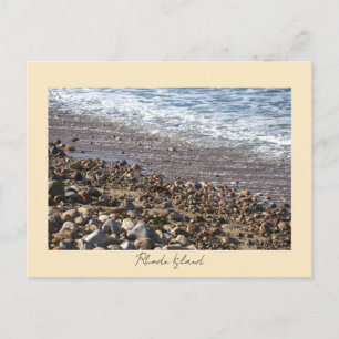 Rocks Waves Rhode Island Postcard