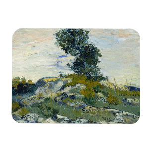 Rocks with Oak Tree, Van Gogh Oil Painting Magnet