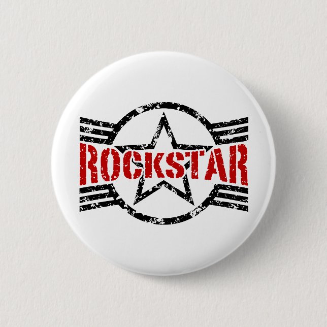 Rockstar 6 Cm Round Badge (Front)