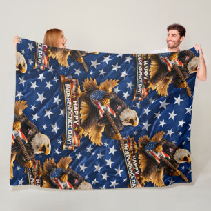 Rockstar American Eagle, happy Independence Day la Fleece Blanket