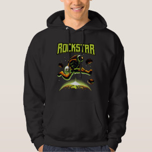 Rockstar astronaut playing guitar in space  hoodie