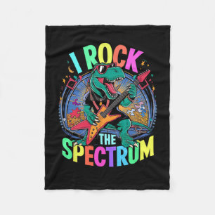 Rockstar Autism I Rock The Spectrum Teacher Respec Fleece Blanket