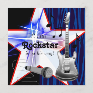 Rockstar Baby Boy Shower Invitation