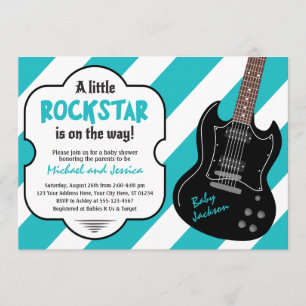 Rockstar Baby Shower Invitation   Rock a Bye Baby