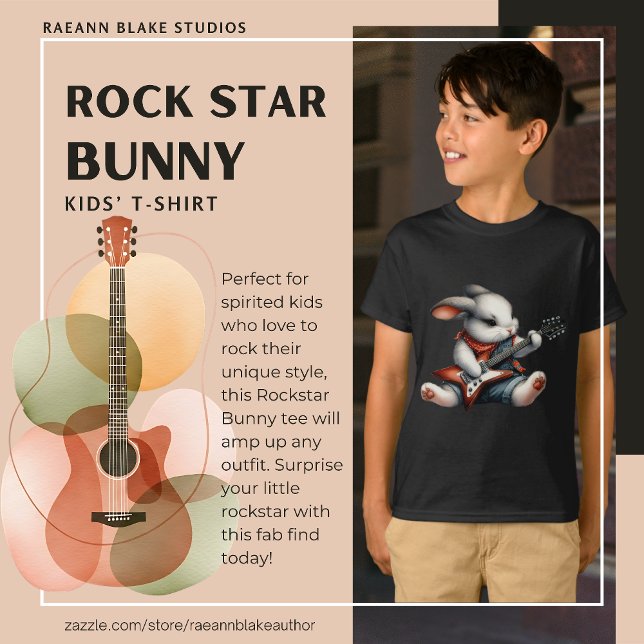 Rockstar Bunny Kids T-Shirt (Creator Uploaded)