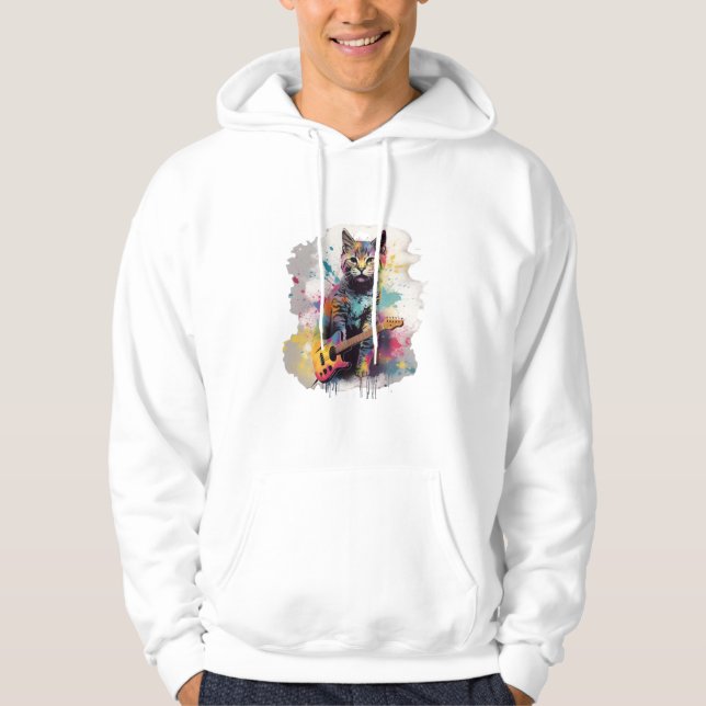rockstar cat cat lover design  hoodie (Front)
