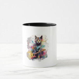 rockstar cat cat lover design  mug