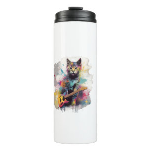 rockstar cat cat lover design  thermal tumbler