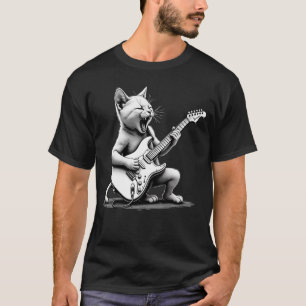 Rockstar Cat Guitar Shredder Tee