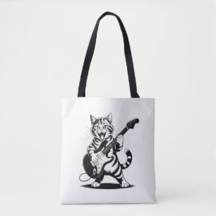 Rockstar Cat Guitar Solo – Funny Music Lover Gift Tote Bag