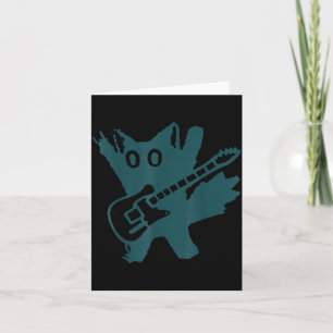 Rockstar Cat Playing Electric Guitar Funny Cat Card