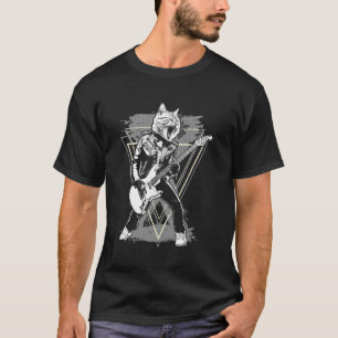 Rockstar Cat Playing Guitar Rock and Roll ROCK Mus T-Shirt
