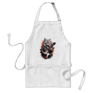Rockstar Cat Shredding Guitar Standard Apron