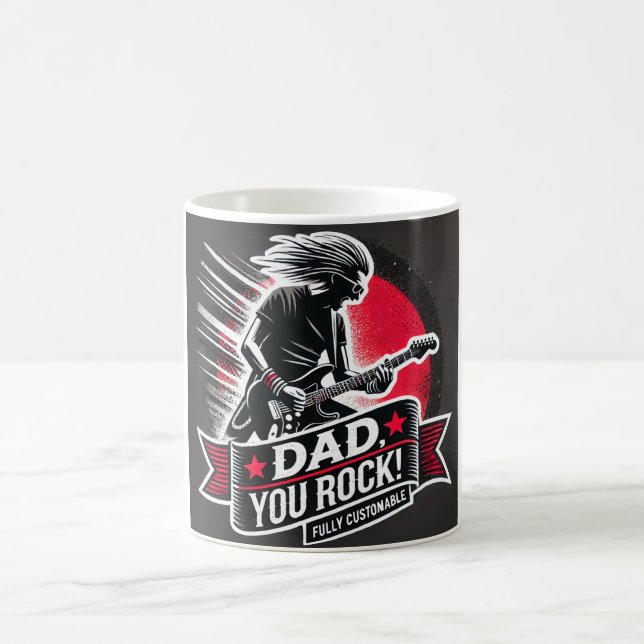 Rockstar Dad Electric Guitar Father's Day Coffee Mug (Center)