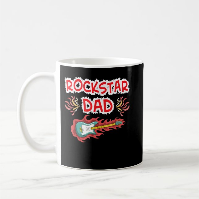 Rockstar Dad Electric Guitar Rock Fan Father's Day Coffee Mug (Left)