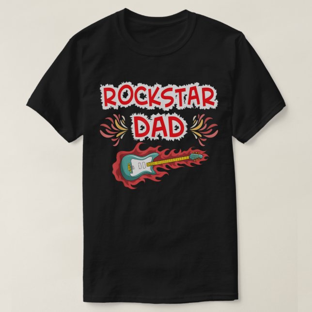 Rockstar Dad Electric Guitar Rock Fan Father's Day T-Shirt (Design Front)