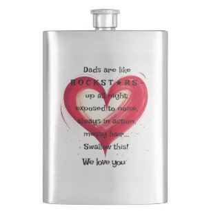 Rockstar Dad, Gift For New Dad, Birthday, Xmas,  Hip Flask