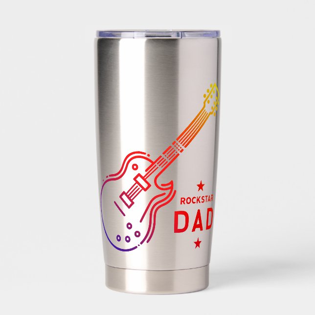 Rockstar Dad Guitar Insulated Tumbler (Front)