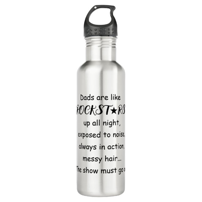 rockstar daddy, funny new dad gift, 710 ml water bottle (Front)