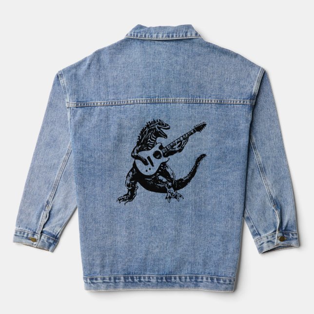 Rockstar dinosaur dragon denim jacket (Back)