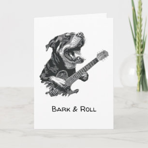 Rockstar Dog Guitar – Vintage Music Animal Card