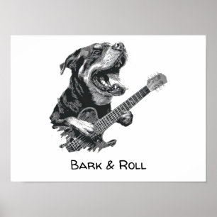 Rockstar Dog Guitar – Vintage Music Animal Poster