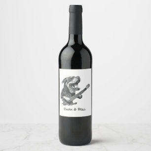 Rockstar Dog Guitar – Vintage Music Animal Wine Label