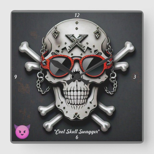 "Rockstar Edge Artwork" Square Wall Clock (Front)