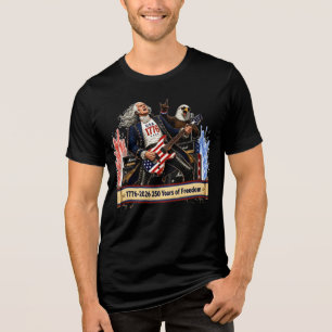 Rockstar George Washington Guitar 4th of July Tri-Blend Shirt