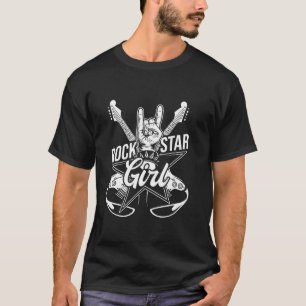 Rockstar Girl Rockstar Music Party Band Musican In T-Shirt